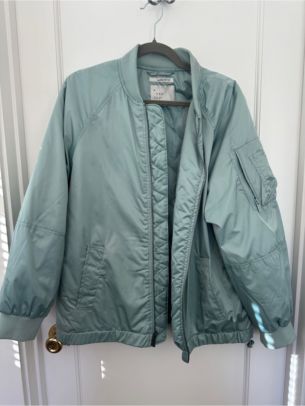 a new day Mint Green Lightweight Bomber Jacket